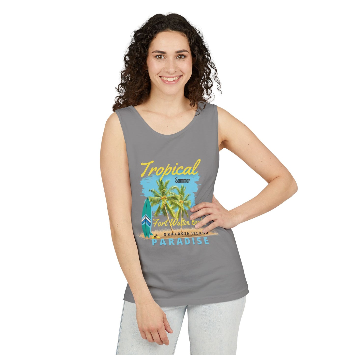 Tropical Summer Tank Top(Print on Front)